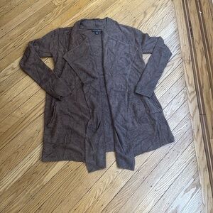 BAREFOOT DREAMS Bamboo Chic Lite One Mile Brown Open Cardigan Sweater XXS/XS